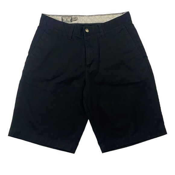Volcom Frickin Chino Shorts Black Flat Front Size 31 Cotton Polyester A09113P0 - Picture 1 of 10